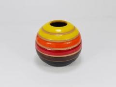 Aldo Londi Aldo Londi Bitossi Striped Mid Century Ceramic Ball Vase Italy 1960s - 4068036