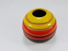 Aldo Londi Aldo Londi Bitossi Striped Mid Century Ceramic Ball Vase Italy 1960s - 4068044