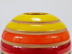 Aldo Londi Aldo Londi Bitossi Striped Mid Century Ceramic Ball Vase Italy 1960s - 4068046