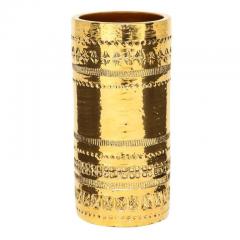 Aldo Londi Aldo Londi Bitossi Vase Ceramic Gold Metallic Signed - 2829248