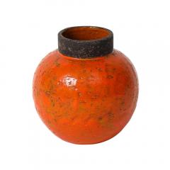 Aldo Londi Aldo Londi Bitossi Vase Ceramic Orange Brown Signed - 3954895