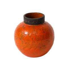 Aldo Londi Aldo Londi Bitossi Vase Ceramic Orange Brown Signed - 3954897