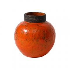 Aldo Londi Aldo Londi Bitossi Vase Ceramic Orange Brown Signed - 3954899