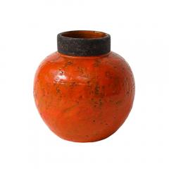 Aldo Londi Aldo Londi Bitossi Vase Ceramic Orange Brown Signed - 3954901