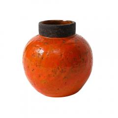 Aldo Londi Aldo Londi Bitossi Vase Ceramic Orange Brown Signed - 3954902