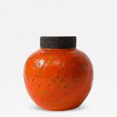 Aldo Londi Aldo Londi Bitossi Vase Ceramic Orange Brown Signed - 3955007