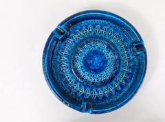 Aldo Londi Aldo Londi Bitossi Very Large Round Rimini Blue Glazed Midcentury Ashtray 1950s - 4055295