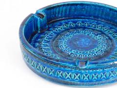 Aldo Londi Aldo Londi Bitossi Very Large Round Rimini Blue Glazed Midcentury Ashtray 1950s - 4055345