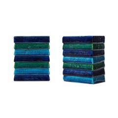 Aldo Londi Aldo Londi Bitossi for Raymor Cordova Bookends Ceramic Blue Green Signed - 3896948