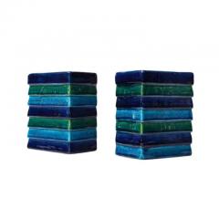 Aldo Londi Aldo Londi Bitossi for Raymor Cordova Bookends Ceramic Blue Green Signed - 3896949