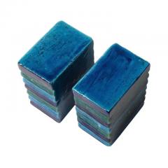 Aldo Londi Aldo Londi Bitossi for Raymor Cordova Bookends Ceramic Blue Green Signed - 3896958