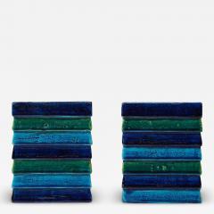 Aldo Londi Aldo Londi Bitossi for Raymor Cordova Bookends Ceramic Blue Green Signed - 3900717