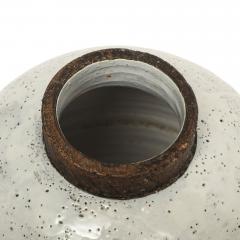 Aldo Londi Aldo Londi Raymor Bitossi Ball Vase Ceramic White Brown Signed Italy 1960s - 4819283