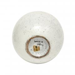 Aldo Londi Aldo Londi Raymor Bitossi Ball Vase Ceramic White Brown Signed Italy 1960s - 4819284
