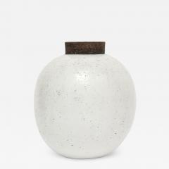 Aldo Londi Aldo Londi Raymor Bitossi Ball Vase Ceramic White Brown Signed Italy 1960s - 4819368
