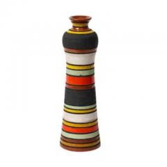 Aldo Londi Aldo Londi Thailandia Vase Ceramic Stripes Orange Black White Signed - 3927173