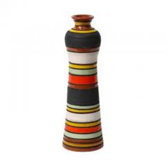 Aldo Londi Aldo Londi Thailandia Vase Ceramic Stripes Orange Black White Signed - 3927178