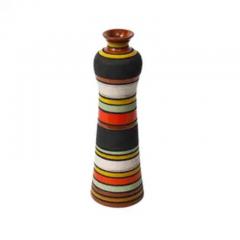 Aldo Londi Aldo Londi Thailandia Vase Ceramic Stripes Orange Black White Signed - 3927180