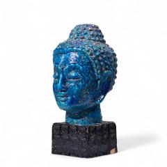 Aldo Londi Aldo Londi for Bitossi Mid Century Blue Buddha Bust - 4222216
