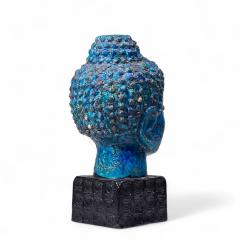 Aldo Londi Aldo Londi for Bitossi Mid Century Blue Buddha Bust - 4222221