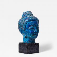 Aldo Londi Aldo Londi for Bitossi Mid Century Blue Buddha Bust - 4225657