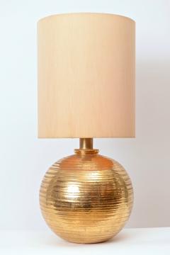 Aldo Londi Bitossi Gold Ceramic Table Lamp c 1960 - 1101379