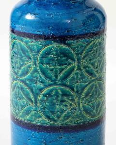 Aldo Londi Blue and Green Glazed Ceramic Vase by Aldo Londi for Bitossi Italy c 1960 - 4609448