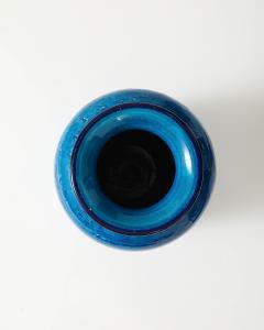 Aldo Londi Blue and Green Glazed Ceramic Vase by Aldo Londi for Bitossi Italy c 1960 - 4609450