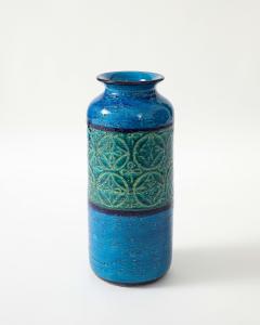 Aldo Londi Blue and Green Glazed Ceramic Vase by Aldo Londi for Bitossi Italy c 1960 - 4609452