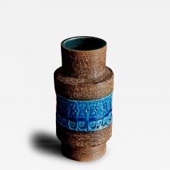 Aldo Londi Ceramic Vase with blue glazed Motif by Aldo Londi for Bitossi - 4761036
