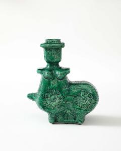 Aldo Londi Green Ceramic Therianthrope Sculpture by Aldo Londi for Bitossi Italy c 1960 - 4609390