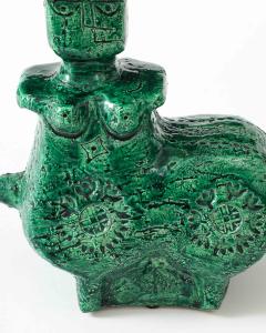 Aldo Londi Green Ceramic Therianthrope Sculpture by Aldo Londi for Bitossi Italy c 1960 - 4609393