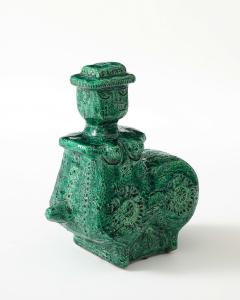 Aldo Londi Green Ceramic Therianthrope Sculpture by Aldo Londi for Bitossi Italy c 1960 - 4609394