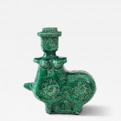 Aldo Londi Green Ceramic Therianthrope Sculpture by Aldo Londi for Bitossi Italy c 1960 - 4609966