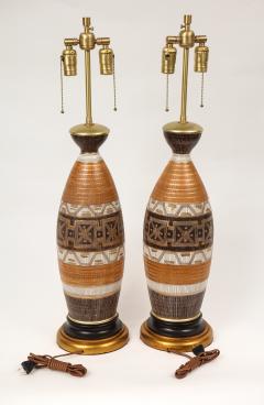 Aldo Londi Italian Sgraffito Ceramic Lamps - 817674