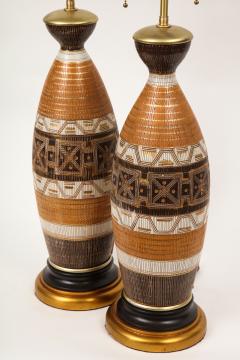 Aldo Londi Italian Sgraffito Ceramic Lamps - 817681