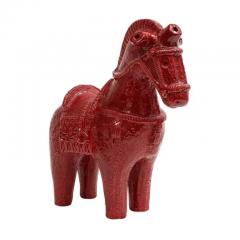 Aldo Londi Large Aldo Londi Bitossi Horse Ceramic Red Signed - 3218440