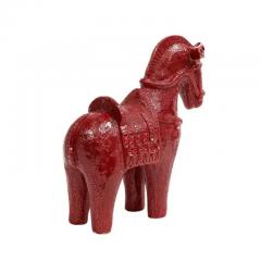 Aldo Londi Large Aldo Londi Bitossi Horse Ceramic Red Signed - 3218441