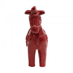 Aldo Londi Large Aldo Londi Bitossi Horse Ceramic Red Signed - 3218448