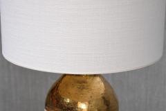 Aldo Londi Large Pair of Aldo Londi Gold Glazed Ceramic Table Lamps Luxus Vittsj 1970s - 4747830