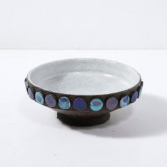 Aldo Londi Mid Century Burnt Umber Multicolor Blue Ceramic Bowl by Aldo Londi for Vistosi - 3975991