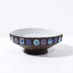 Aldo Londi Mid Century Burnt Umber Multicolor Blue Ceramic Bowl by Aldo Londi for Vistosi - 3975998