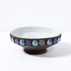 Aldo Londi Mid Century Burnt Umber Multicolor Blue Ceramic Bowl by Aldo Londi for Vistosi - 3976087