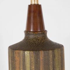 Aldo Londi Mid Century Organic Modern Ceramic Walnut Table Lamp in Earth Tones - 1484635
