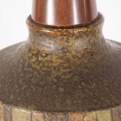 Aldo Londi Mid Century Organic Modern Ceramic Walnut Table Lamp in Earth Tones - 1484643