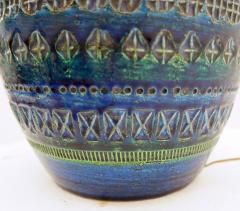 Aldo Londi Mid Century Rimini Blue Ceramic Table Lamp by Aldo Londi for Bitossi - 2818640