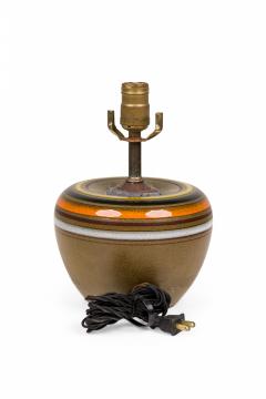 Aldo Londi Pair of Aldo Londi for Bitossi Rosenthal NetterStriped Ceramic Table Lamps - 4162666
