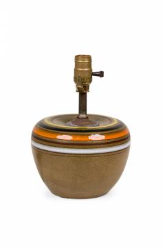 Aldo Londi Pair of Aldo Londi for Bitossi Rosenthal NetterStriped Ceramic Table Lamps - 4162667