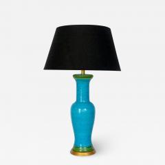 Aldo Londi Substantial Aldo Londi Bitossi Rimini Blue and Green Stripe Table Lamp 1950s - 2942266