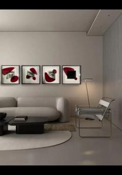 Aldo Michelangeli Mixed Media Works on Paper Organic Intervention Set of Four - 4146963